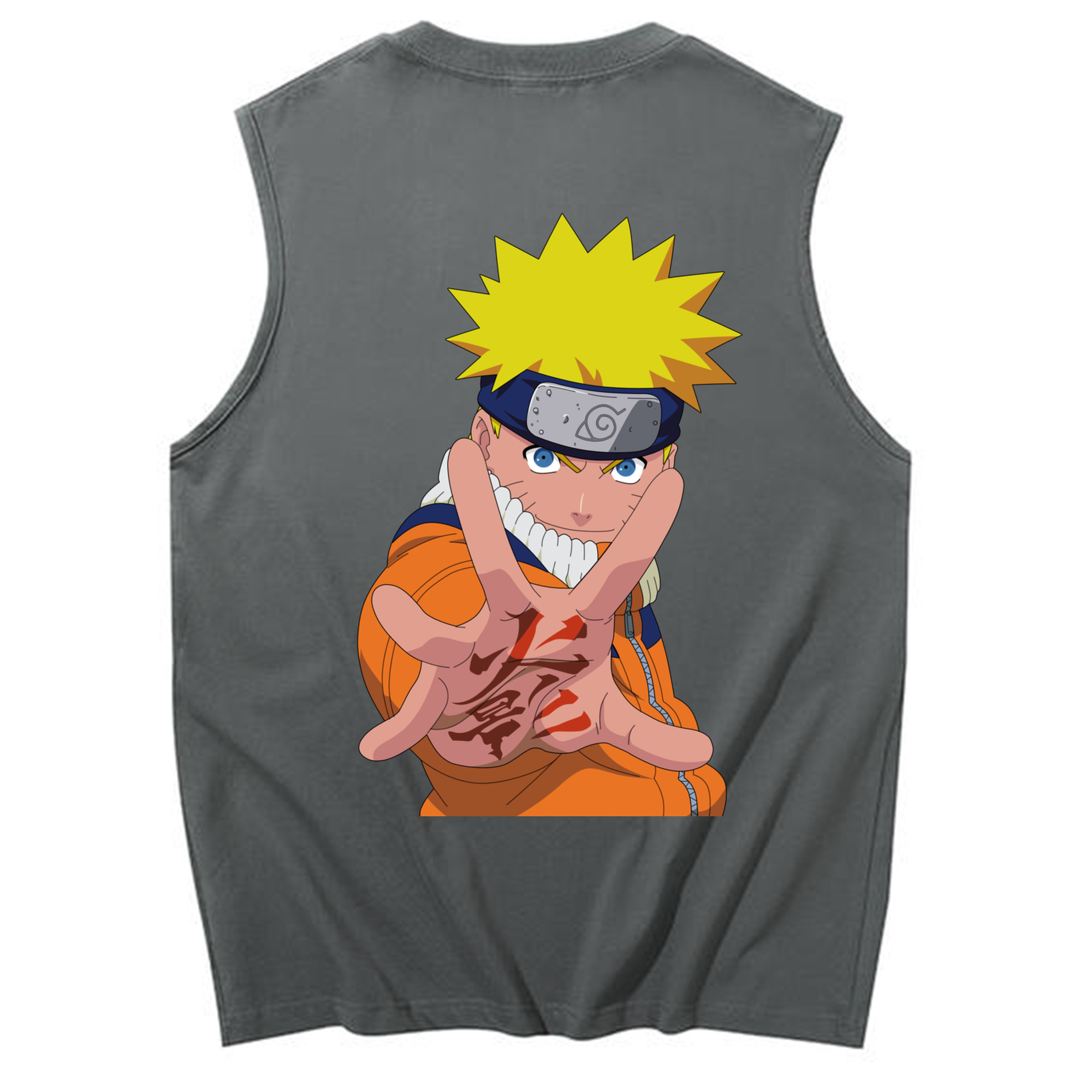 （画像用） NARUTO -ナルト- うずまき ナルト Uzumaki Naruto コットン100％タンクトップ（背面プリント）
